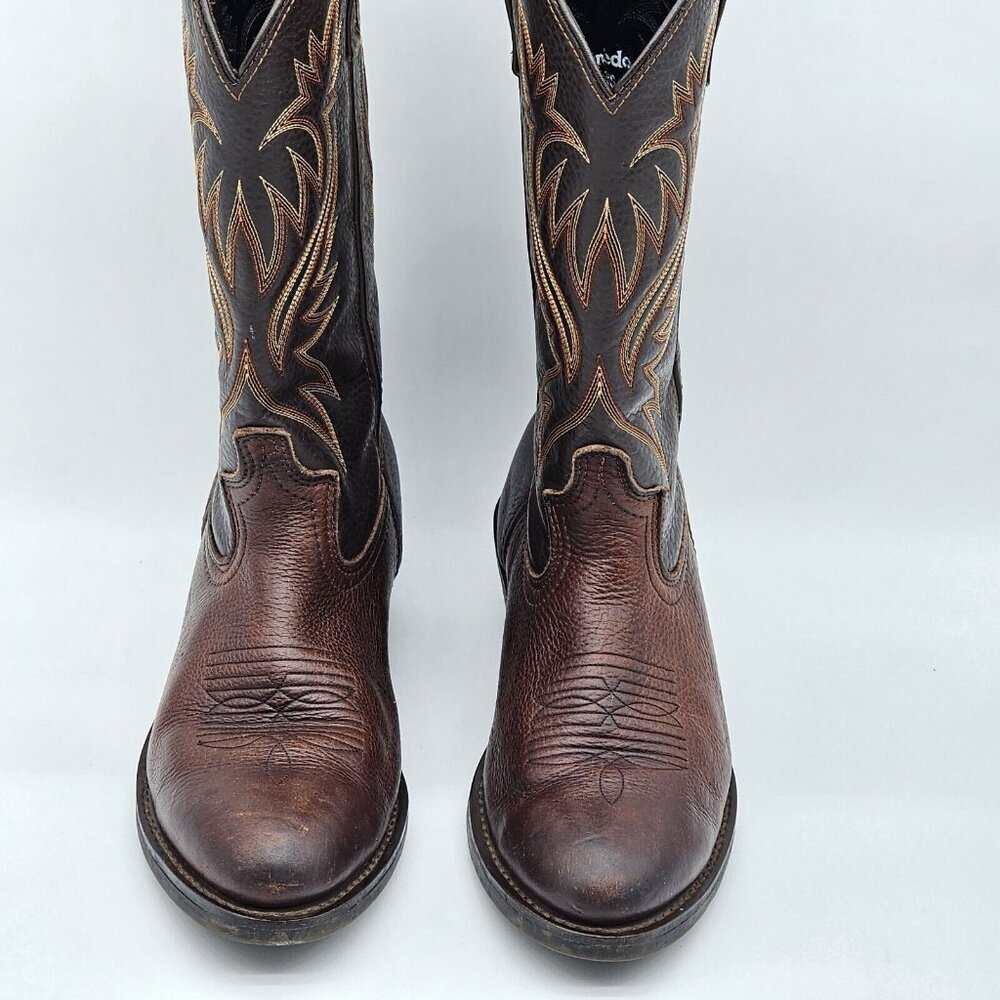 Laredo Paris Collection Mens Western Boots Size 8 Brown Leather Pointed Rodeo - Picture 10 of 13